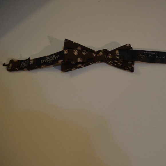 Bow Tie Duck Dynasty A/E Adjustable to20' Hand Made Faces Images Print Brown Men - Picture 4 of 8